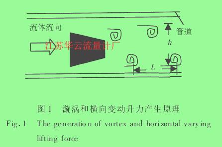 圖 1 　漩渦和橫向變動升力產生原理
